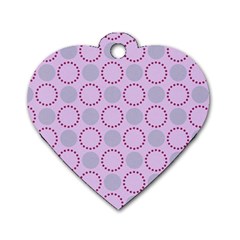 Circumference Point Pink Dog Tag Heart (two Sides) by HermanTelo