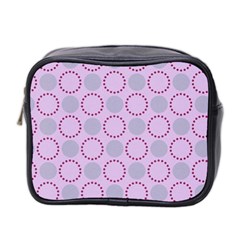 Circumference Point Pink Mini Toiletries Bag (two Sides)