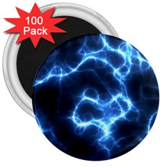 Electricity Blue Brightness 3  Magnets (100 Pack) by HermanTelo