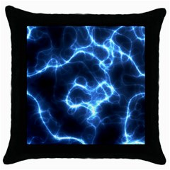 Electricity Blue Brightness Throw Pillow Case (black) by HermanTelo