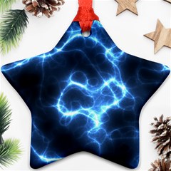 Electricity Blue Brightness Star Ornament (two Sides)