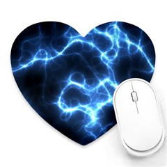 Electricity Blue Brightness Heart Mousepads