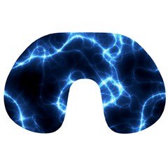 Electricity Blue Brightness Travel Neck Pillow by HermanTelo