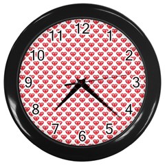 Red Diamond Wall Clock (black) by HermanTelo