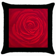 Roses Red Love Throw Pillow Case (black)