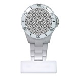 Ornamental Checkerboard Plastic Nurses Watch Front