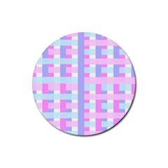 Gingham Nurserybaby Rubber Round Coaster (4 Pack)  by HermanTelo