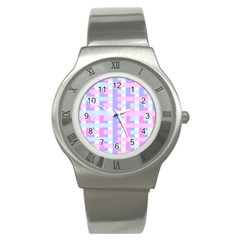 Gingham Nurserybaby Stainless Steel Watch