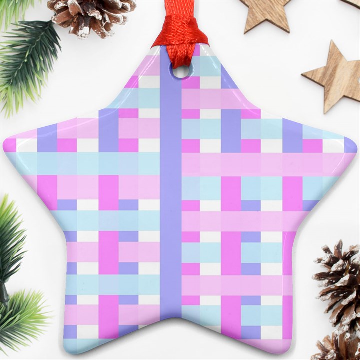 Gingham Nurserybaby Star Ornament (Two Sides)