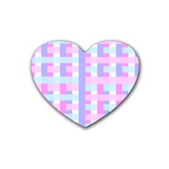 Gingham Nurserybaby Rubber Coaster (heart) 