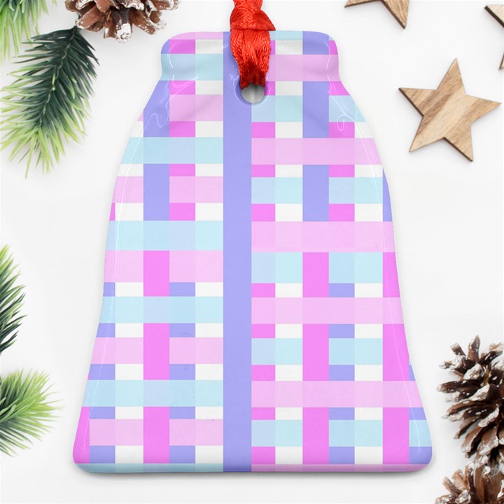 Gingham Nurserybaby Bell Ornament (Two Sides)