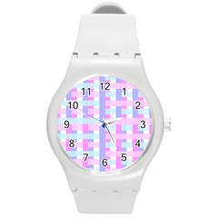 Gingham Nurserybaby Round Plastic Sport Watch (m)