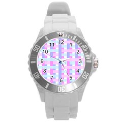 Gingham Nurserybaby Round Plastic Sport Watch (l)