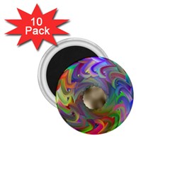 Rainbow Plasma Neon 1 75  Magnets (10 Pack)  by HermanTelo