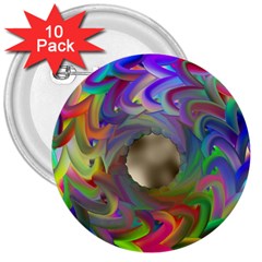 Rainbow Plasma Neon 3  Buttons (10 Pack)  by HermanTelo