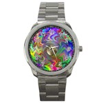 Rainbow Plasma Neon Sport Metal Watch Front