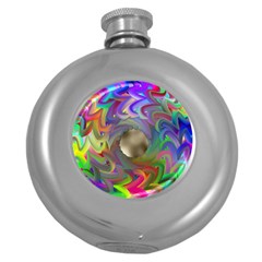 Rainbow Plasma Neon Round Hip Flask (5 Oz)