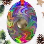 Rainbow Plasma Neon Oval Ornament (Two Sides) Front