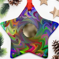 Rainbow Plasma Neon Star Ornament (two Sides)