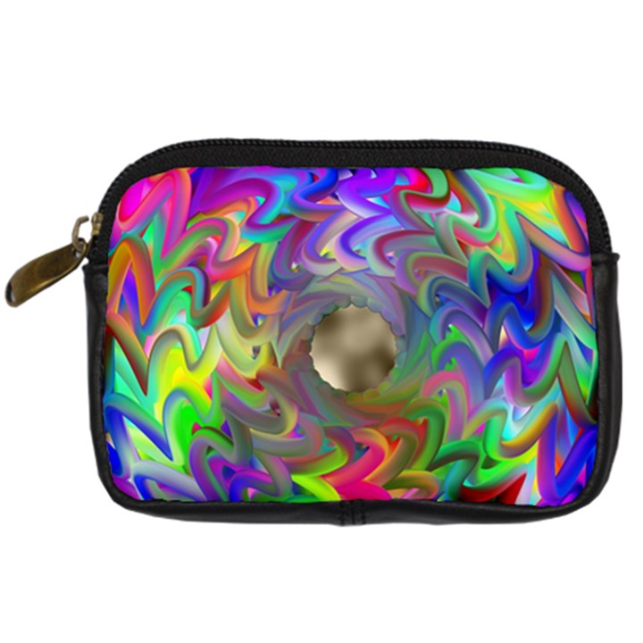 Rainbow Plasma Neon Digital Camera Leather Case