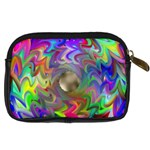 Rainbow Plasma Neon Digital Camera Leather Case Back