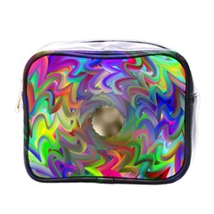 Rainbow Plasma Neon Mini Toiletries Bag (one Side)