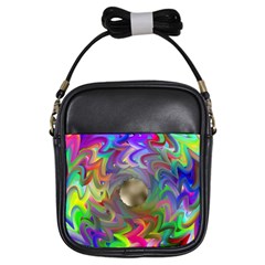 Rainbow Plasma Neon Girls Sling Bag by HermanTelo