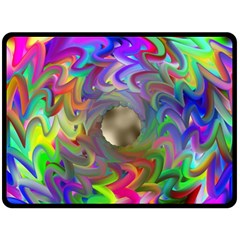 Rainbow Plasma Neon Fleece Blanket (large)  by HermanTelo