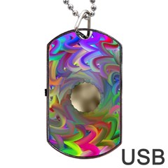 Rainbow Plasma Neon Dog Tag Usb Flash (one Side) by HermanTelo