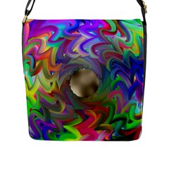 Rainbow Plasma Neon Flap Closure Messenger Bag (l)