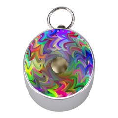 Rainbow Plasma Neon Mini Silver Compasses by HermanTelo