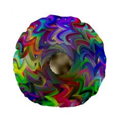 Rainbow Plasma Neon Standard 15  Premium Flano Round Cushions