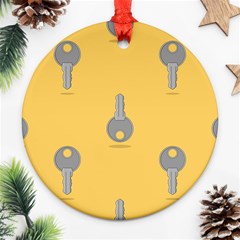 Key Round Ornament (two Sides)