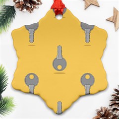 Key Snowflake Ornament (two Sides) by HermanTelo