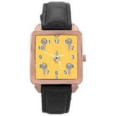 Key Rose Gold Leather Watch 