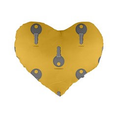 Key Standard 16  Premium Flano Heart Shape Cushions by HermanTelo