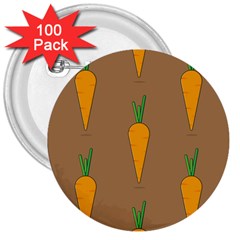 Healthy Fresh Carrot 3  Buttons (100 Pack)  by HermanTelo