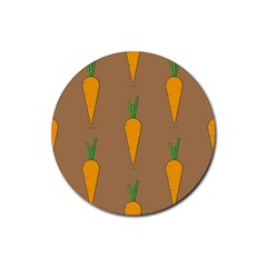 Healthy Fresh Carrot Rubber Coaster (round)  by HermanTelo