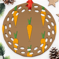 Healthy Fresh Carrot Ornament (round Filigree) by HermanTelo