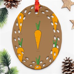 Healthy Fresh Carrot Oval Filigree Ornament (two Sides) by HermanTelo