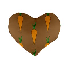 Healthy Fresh Carrot Standard 16  Premium Heart Shape Cushions by HermanTelo