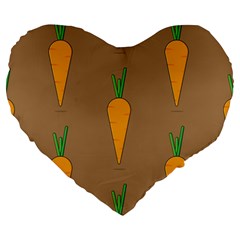 Healthy Fresh Carrot Large 19  Premium Heart Shape Cushions by HermanTelo