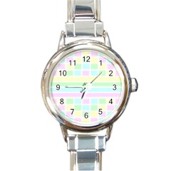 Geometric Pastel Round Italian Charm Watch by Bajindul