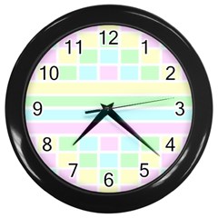 Geometric Pastel Wall Clock (black) by Bajindul