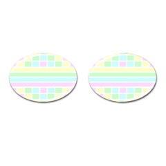 Geometric Pastel Cufflinks (oval) by Bajindul