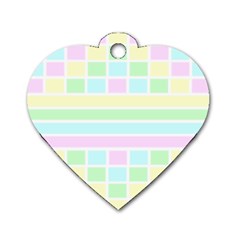 Geometric Pastel Dog Tag Heart (two Sides) by Bajindul