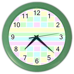 Geometric Pastel Color Wall Clock by Bajindul