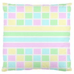 Geometric Pastel Large Cushion Case (two Sides) by Bajindul