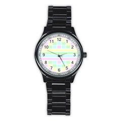 Geometric Pastel Stainless Steel Round Watch by Bajindul