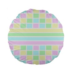 Geometric Pastel Standard 15  Premium Flano Round Cushions